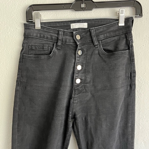 Zara Woman Premium Denim Collection Black Skinny Jeans, Size 4 - Picture 3 of 9